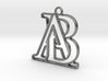 Monogram with initials A&B 3d printed 