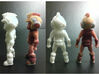 Primacron homage Space Monkey 2.75inch Transformer 3d printed Side and Back views of 2.75 inch Primacron printed in both Full Color Sandstone and White Strong Flexible Polished 