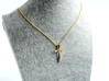 Twist Cross Pendant - Christian Jewelry 3d printed Twist Cross Pendant in polished brass