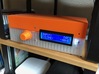 PGA22311 audio project case bottom 3d printed Home print with orange top case and knob, white bottom case