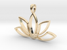 Lotus Charm Pendant Necklace 14k Gold 3d printed 