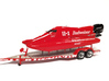 1/87 Formula-1 Speedboat Trailer 3d printed 1/87 F1 speedboat "Budweiser" on trailer