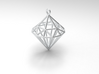 Wireframe Diamond Pendant 3d printed Colour may vary
