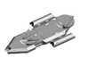 3788 Scale Worb Heavy Cruiser (CA) MGL 3d printed This render shows what the ship will look like once assembled.