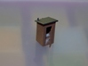 N-Scale Slant Roof Outhouse 3d printed Painted Production Photo
