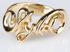 Style minimalist design word ring 3d printed Photo of Style Ring in Gold