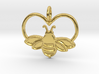 Bee pendant bumblebee necklace heart 3d printed 