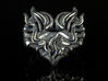 Flaming Burning Heart Ring 3d printed Photo of Heart on Fire ring in Antique Silver.