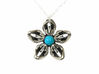 Sleeping Beauty Turquoise Trans Flower Necklace 3d printed 