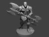 Half-Orc Male Barbarian with Double Axe 3d printed 
