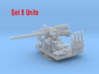 1/426 USN 5 inch 25 Cal. (12.7 cm) Gun Set x8 3d printed 