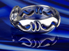 Snake pirate ouroboro ring, 3d printed Photo of Sea snake in Antique Silver.
