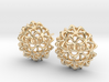 Virus Ball -- Stud Earrings in Cast Metals 3d printed 