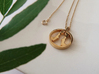 You and Me Necklace  3d printed 14k plated Gold 