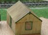 Corrugated Iron Shed 2mm/ft 1/152 (N scale) 3d printed Painted model, with Ratio etched brass window frames fitted.