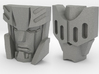 RiD Megatronus/Fallen Face Plates, G1 Style 3d printed render showing both faces