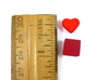 Robinson Crusoe Health Markers -- 5 Heart Tokens 3d printed A shot of the heart next to a ruler for sizing.