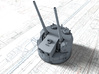 1/144 5.25"/50 (13.4 cm) QF Mark I Guns 1943 x4 3d printed 3D render showing adjustable Barrels