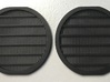 Perfect Grade Falcon 1:72 fan grilles, Koolshade 3d printed Left: plain version. Right: with simulated Koolshade (this version) Note: this was an earlier print with just slightly tighter bar spacing
