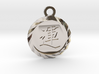 Kanji Luck Talisman Pendant 3d printed Rhodium Plated Brass Deep Engraved Kanji Luck Talisman Pendant