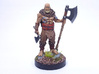 Human Barbarian 3d printed Painted with acrylic paints and mounted on a custom 1 inch base.