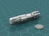 MCSF Space Control Ship 3d printed render of the model, with a virtual quarter for scale.