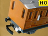 HO/OO Buffer Set, Short-Shank 3d printed This damaged Bachmann coach is being repaired with a short-shank buffer. The included mounting tab fits perfectly in the original mounting hole.