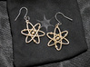 Atom Earring Set 3d printed Stainless Steel directly from the factory of the future. It has a nice raw look.