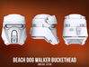 Beach Dog Walker Bucketheads (x7) 3d printed 