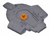 1:1400 Defiant Top Hull (Pt 1 of 3) 3d printed Orange shaded piece is a replaceable section which holds a support arm and is replaceable with a future shuttle bay 