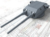 1/700 DKM Bismarck 38cm SK C/34 Guns Blast Bags 3d printed 3D render showing Dora Turret detail