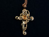 Steampunk Cross Pendant - Christian Jewelry 3d printed Steampunk Cross Pendant in polished bronze