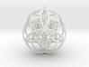 Stellated Vector Equilibrium 9 Ring Pendant  2.5"  3d printed 