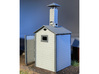 HO Great Northern Double Privy 3d printed Actual model with privacy screen and vent stack