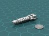 Combat Support Ship 3d printed Render of the model, with a virtual quarter for scale.