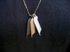 Feather of Ma'at Pendant 3d printed Polished Gold Steel, Stainless Steel, Matte Black Steel