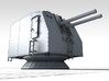 1/150 French Navy 100mm/45 (3.9") CAD Mle 1937 x3 3d printed 3d render showing product detail