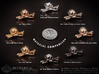 Muntjac Skull Ring (Size 10.5), Dragon Ring 3d printed 