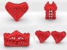 Sine Surface Heart Earring (002a) 3d printed 
