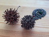 Sweetgum Tree Seed Pendant: Necklace/Earring 3d printed Polished Bronze Steel