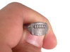 Jackie's Football Ring 3d printed Jackie's Football Ring in Polished Nickel Steel  (size 17mm)