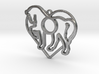 horse & heart intertwined pendant 3d printed 