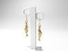 Plant Root Earrings - Science Jewelry 3d printed Plant Root Earrings in 14K gold plated brass