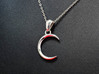 Crescent Moon Pendant 3d printed This material is Polished Silver (Chain not included.)