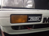 Audi 80/90/Coupe GT RH Foglight Infill Panel 3d printed Infill with decal applied fitted to rally car (right side shown)