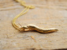 Slug Pendant - Science Jewelry 3d printed Slug pendant in 14K gold plated brass