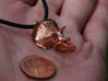 Triceratops Pendant 3d printed With penny for scale