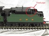 GWR 28XX & 2884 Feed Pipe for Oil Burning Tender 3d printed Photograph of oil tank and separately supplied feed pipe fitted to the tender of a Hornby 28XX (loco/tender not supplied)