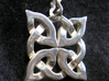 4 Clover Knot - Pendant. Shown in sterling silver  3d printed Back view. Actual Product Image. Shown in polished silver.