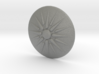 Sun of Vergina Belt Buckle, Simplified Center 3d printed Gray PA12 (front)